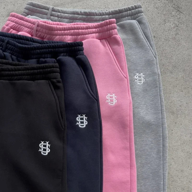 Embroidery Streetwear Men Clothing Fashion Hip Hop Men Pants Sweatpants Loose Casual Y2K Zipper Hip Joggers Men Trousers