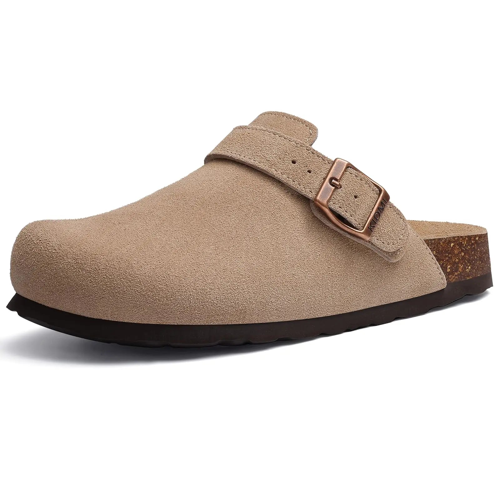 Women'S Suede Clogs with Arch Support New Adjustable Strap Cork Footbed Mules Lady Slip on Clogs Slippers Men Cork Slides